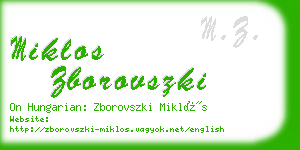 miklos zborovszki business card